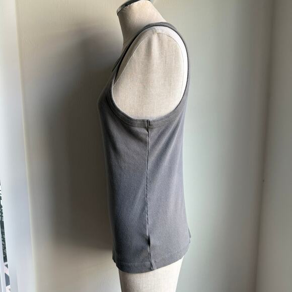 James Perse Standard Cotton Rib Tank Top in Taupe – Women’s Medium - Picture 5 of 9